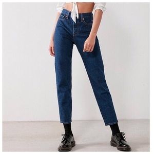 Levi’s Wedgie Button Fly Dark Wash Ankle Jeans